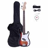 ALightUp Electric P Bass Guitar Starter Kit with Bag and Accessories Pack Beginner Starter Package (Sunset Color)