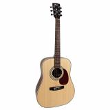 Cort EARTH70OP Dreadnought Acoustic Guitar Solid Spruce Top, Natural Open Pore
