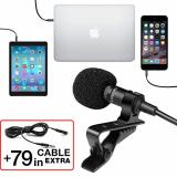 Professional Grade Lavalier Lapel Microphone &shy; Omnidirectional Mic with Easy Clip On System &shy; Perfect for Recording Youtube / Interview / Video Conference / Podcast / Voice Dictation / iPhone