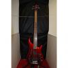 Custom OLP  4 String Electric Bass Red with Silver Flames