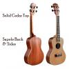 Custom Solid Cedar Top  24&quot; Concert Ukulele Natural Satin Finish #1 small image