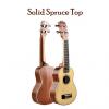 Custom Beautiful Solid Spruce Top 21&quot; Soprano Ukulele w/Natural Satin Finish- Setup for Easy Play