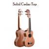 Custom Beautiful Solid Cedar Top 21&quot; Soprano Ukulele w/Natural Satin Finish- Upgraded &amp; Setup for Easy Play