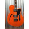 Custom Reverend Guitars Dub King 4 Sting Semi Hollow Bass Rock Orange &amp; Two Tone Case
