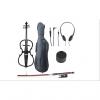 Custom Cecilio 4/4 CECO-1BK Black Metallic Electric Cello with Ebony Fittings in Style 1 (Full Size)