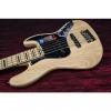 Custom Fender American Elite Jazz Bass V, Maple Electric Bass Guitar  Natural 031604