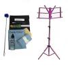 Custom Charlie Parker Paramount Series Tenor Saxophone Care &amp; Cleaning Kit w/Purple Music Stand