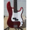 Custom Squier Affinity P-Bass Nice!!! With Gig Bag Red #1 small image