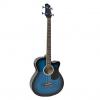 Custom Electric Acoustic Bass Guitar Blue Solid Wood Construction With Equalizer