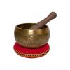 Custom DOBANI 4.25&quot; Singing Bowl Panchaloha Decorated Buddha Mallet and Cushion