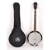 Custom SX Country 6-String Banjo Left Handed with Closed Back and Carry Bag Nat