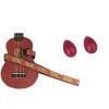 Custom Deluxe Ukulele Strap - Desert Rose Red Strap w/Bonus Pair of Rhythm Egg Shakers - Red #1 small image