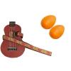 Custom Deluxe Ukulele Strap - Desert Rose Red Strap w/Bonus Pair of Rhythm Egg Shakers - Orange