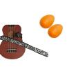 Custom Deluxe Ukulele Strap - White Zebra Strap w/Bonus Pair of Rhythm Egg Shakers - Orange #1 small image