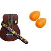 Custom Deluxe Ukulele Strap - Palm Trees Strap w/Bonus Pair of Rhythm Egg Shakers - Orange