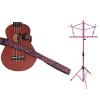 Custom Deluxe Ukulele Strap - Pink Leopard Strap w/Pink Collapsible Music Stand