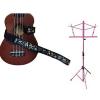 Custom Deluxe Ukulele Strap - Hawaiian Surfer Strap w/Pink Collapsible Music Stand