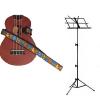 Custom Deluxe Ukulele Strap - Tiki Hawaiian Strap w/Black Collapsible Music Stand #1 small image