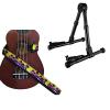 Custom Deluxe Ukulele Strap - Palm Trees Strap w/Meisel GS76 Stand Black #1 small image