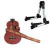 Custom Deluxe Ukulele Strap - Desert Rose Red Strap w/Meisel GS76 Stand Silver #1 small image