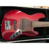 Custom Fender MIM Deluxe Jazz Bass V 2000 Red / Tortoise Pickguard w/HSC