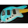 Custom Reverend Mercalli 5 - 20th Anniversary Bass 2017 Sky Blue Flame Maple - only one on Reverb! #1 small image