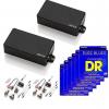 Custom EMG-85 and 81 Active Pickup Set, Black, w 6 sets DR Strings Pure Blues 10-46 #1 small image