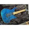 Custom Carvin-Contour 66 . C66-Blue-Quilt-HSH-5-way-Maple-neck-Wilkinson-SS-frets-NICE Gig Bag #1 small image
