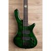 Custom 2017 Wolf S8 4 String Active Passive Jazz Bass Transparent Green #1 small image