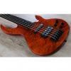Custom ESP LTD BB-1005 Fretless Bunny Brunel 5-String Bass Quilted Maple Burnt Orange