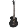 Custom Electric Acoustic Bass Guitar Black Solid Wood Construction With Equalizer New