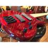 Custom Wolf 4 String Active Jazz Bass Transparent Red Maple Fingerboard