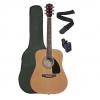 Custom Squier by Fender SA-100 Upgrade Acoustic Guitar Pack with Strap, Gig Bag, and Tuner