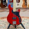 Custom Squier Deluxe Dimension Bass IV - Crimson Red Transparent - Preowned