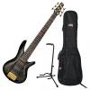 Custom Ibanez SR806 TGB Transparent Gray Burst 6-String Bass Guitar Bundle