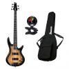 Custom Ibanez GSR206SM 6-String Electric Bass Guitar in Natural Gray Burst With Accessories