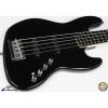 Custom Squier Deluxe Jazz Bass Active V 5-String Bass, Black, NEW #23750 #1 small image