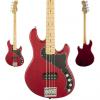 Custom Squier Deluxe Dimension 4 String Bass Guitar IV Maple Fingerboard And Crimson Red Transparent Finish #1 small image