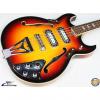 Custom Vintage '60s Telestar Hollowbody Bass Guitar, Sunburst, Japan, Teisco #34305 #1 small image