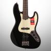 Custom Fender American Pro Jazz Electric Bass, Fretless, Black (with Case)