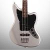 Custom Squier Vintage Modified Jaguar Special SS Electric Bass, Silver