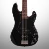 Custom Squier Affinity PJ Precision Electric Bass, Rosewood Fingerboard, Black #1 small image