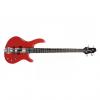 Custom Cort ACT4SPSRD - Guitare basse scarlet red, bandes blanches #1 small image