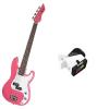 Custom Bass Pack-Pink Kay Electric Bass Guitar Medium Scale w/Snark SN3 Tuner