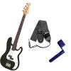 Custom Bass Pack - Black Kay Bass Guitar Medium Scale w/Blue String Winder &amp; Strap #1 small image