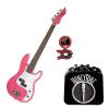 Custom Bass Pack - Pink Kay Electric Bass Guitar Medium Scale w/Mini Amp &amp; Tuner