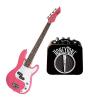 Custom It’s All About the Bass Pack - Pink Kay Electric Bass Guitar Medium Scale w/Honey tone Mini Amp
