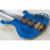 Custom Mayones Custom PI 3 Slap Machine Wojtek Pilichowski Signature Electric Bass in Transparent Blue