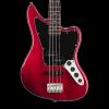 Custom Squier Vintage Modified Jaguar Bass Special - Crimson Red Transparent