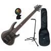 Custom ESP LTD B-206SM STBLKS 6-String Electric Bass Bundle